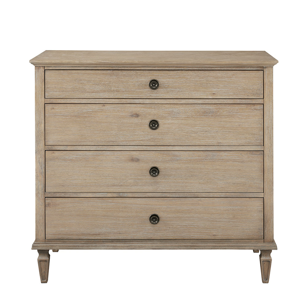 Madison Park Signature - 4-Drawer Victoria Dresser, 40" Antique-Finish Wood, Dovetail Drawers, Metal Knobs, Anti-Tip Safety And Clearance