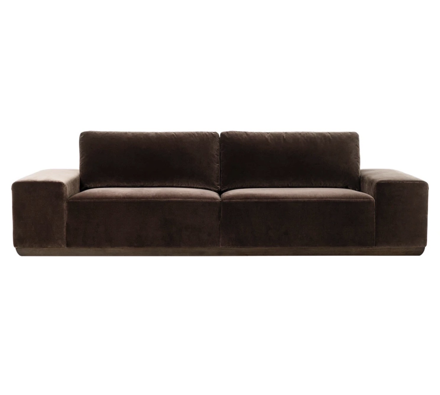 Isaiah Modern Classic Brown Velvet Performance Sofa - 104"