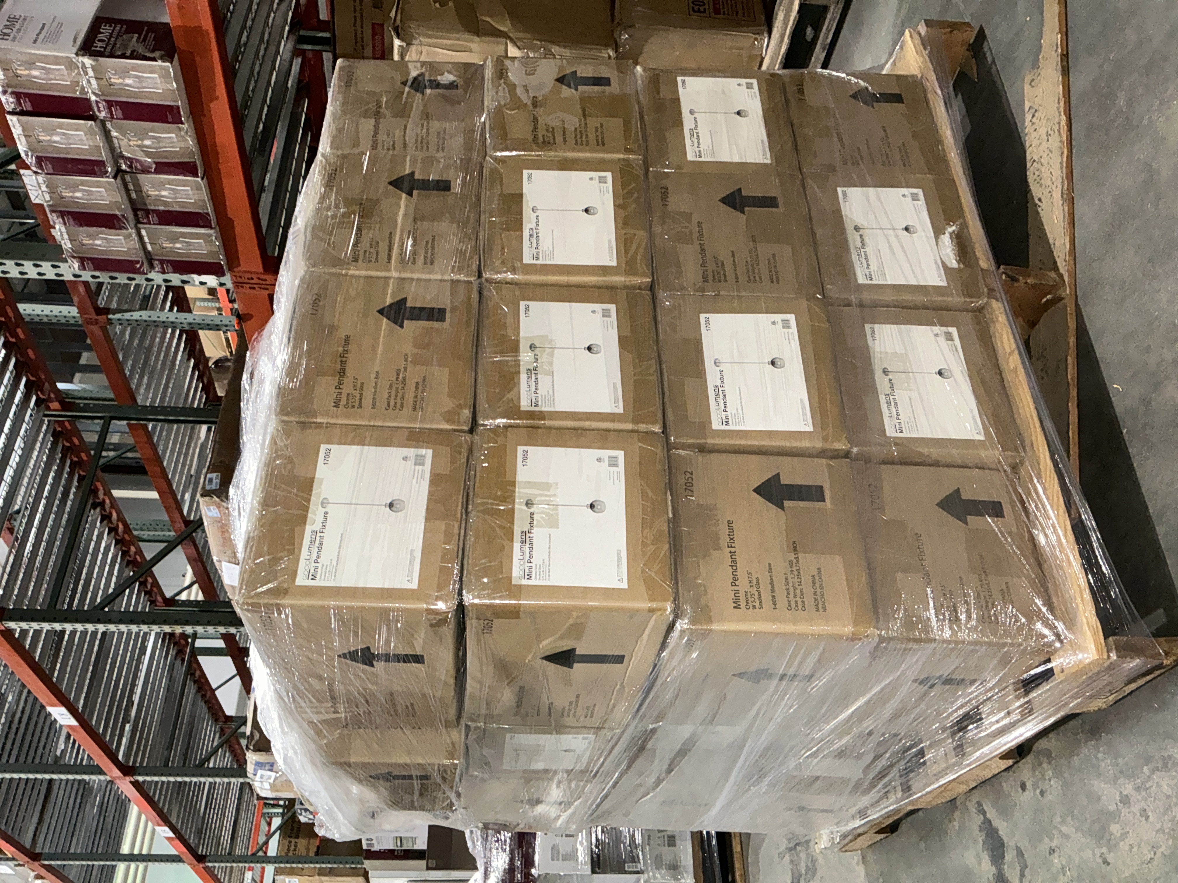 Pallet of 37 Chrome Mini Pendant with Smoked Glass